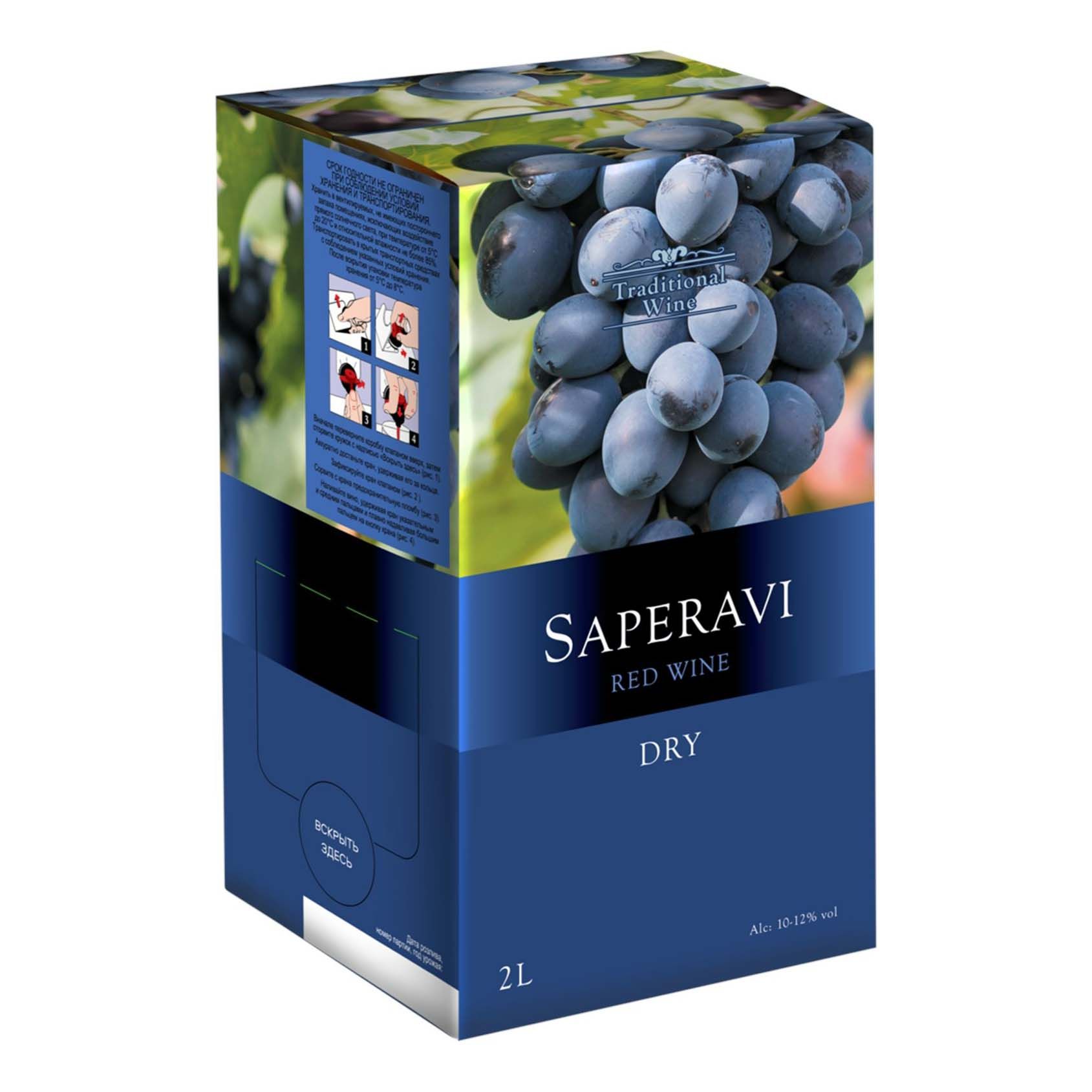 

Вино Traditional Wine Саперави красное сухое 13% 2 л Россия
