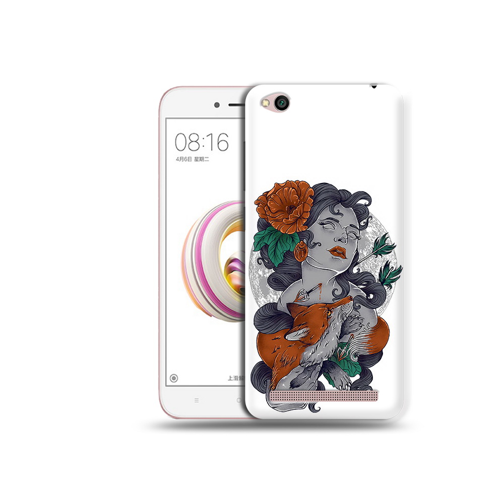 

Чехол MyPads Tocco для Xiaomi Redmi 5A темная девушка с лисой (PT227197.319.639), Прозрачный, Tocco