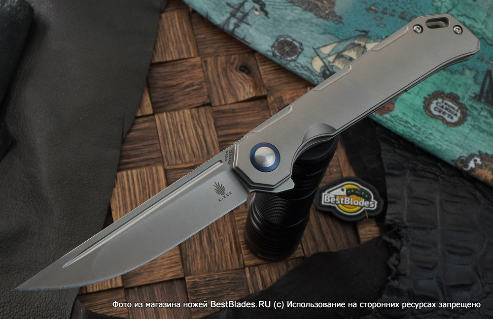 

Складной нож Kizer Knives Begleiter сталь S35VN, японское танто, титан, Begleiter