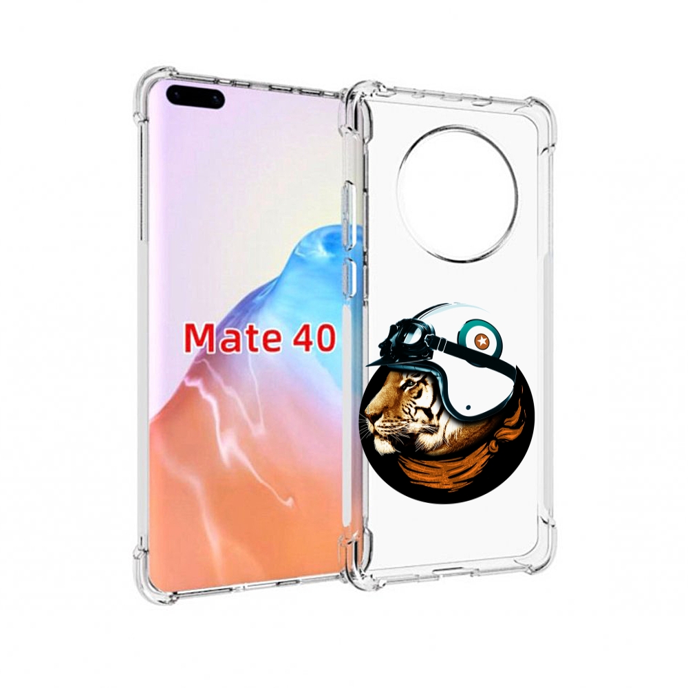 

Чехол MyPads Tocco для Huawei Mate 40 Тигр в шлеме, Прозрачный, Tocco