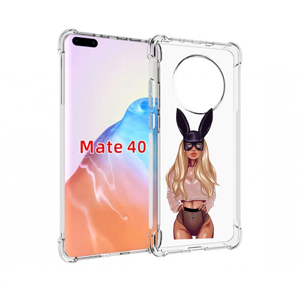 

Чехол MyPads Tocco для Huawei Mate 40 блондинка-с-ушками женский, Прозрачный, Tocco