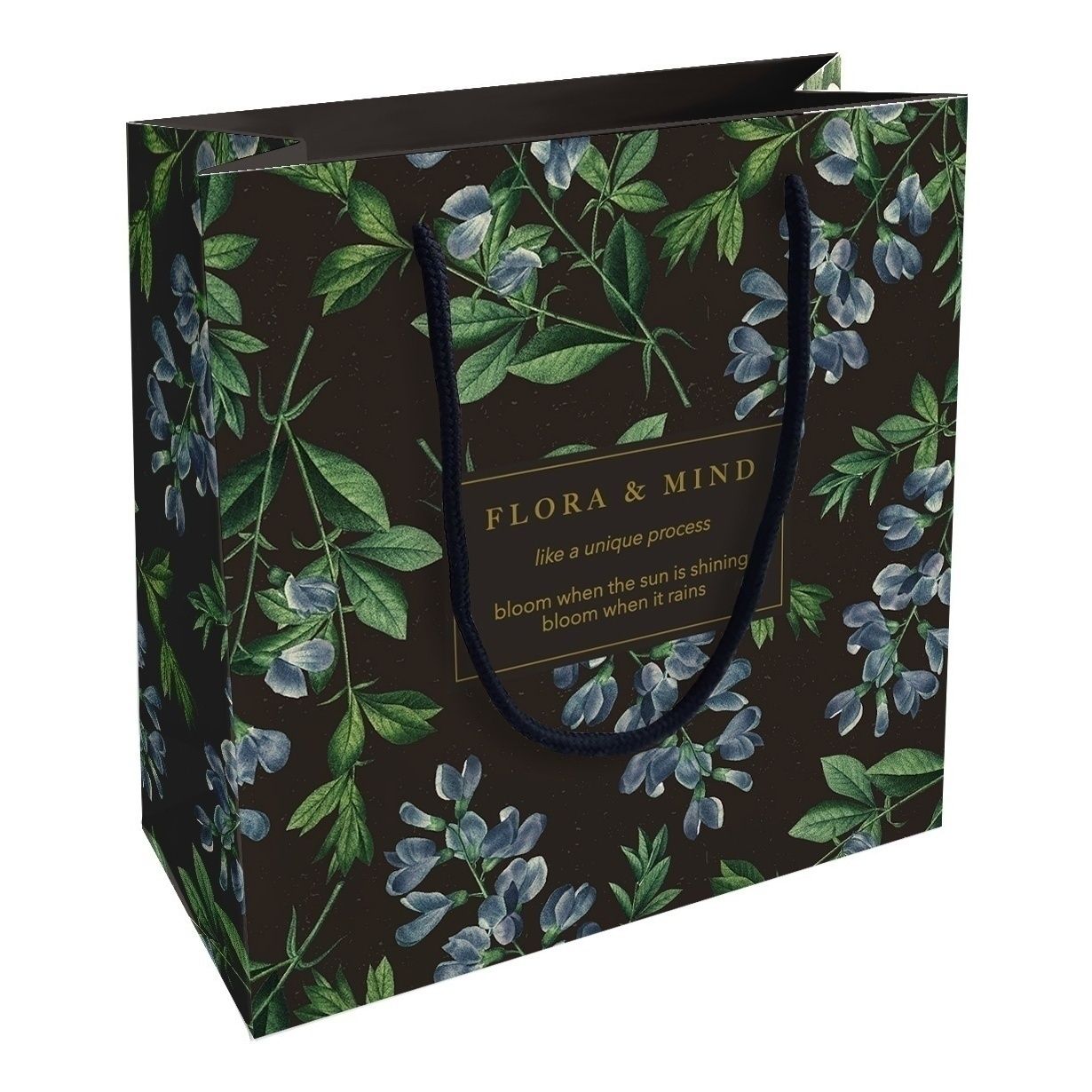 

Пакет подарочный 20 x 20 см Be Smart Flora, Черный