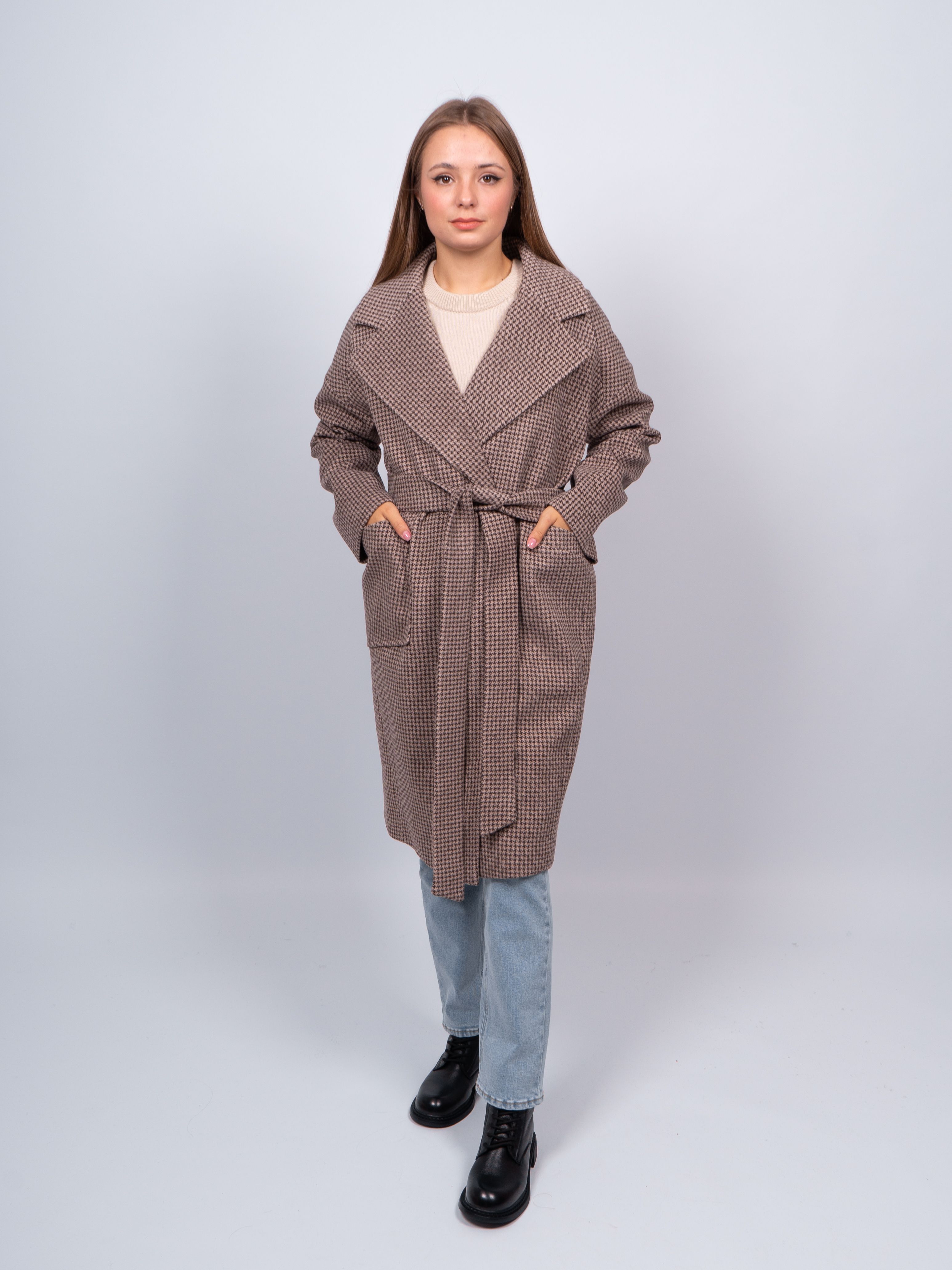 

Пальто женское 365 clothes KR-291-Гуслапка688 бежевое 46 RU, Бежевый, KR-291-Гуслапка688