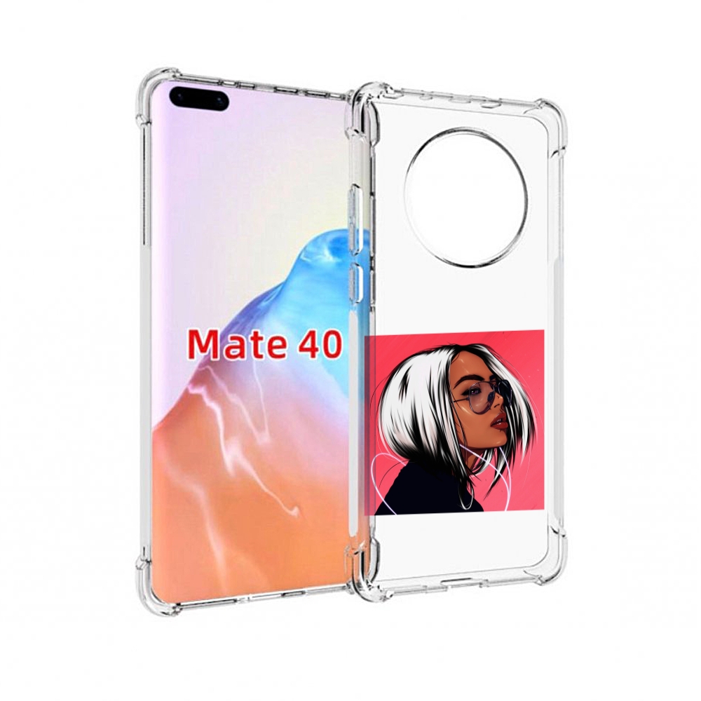 Чехол MyPads Tocco для Huawei Mate 40 блондинка-в-прозрачных-очках женский