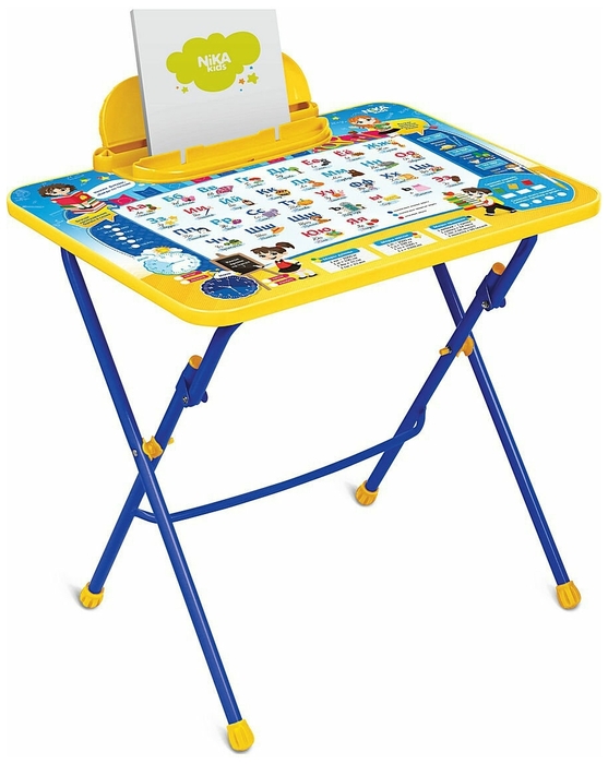 фото Детский стол nika сти2/г с пеналом синий/желтый 3-7 лет inhome