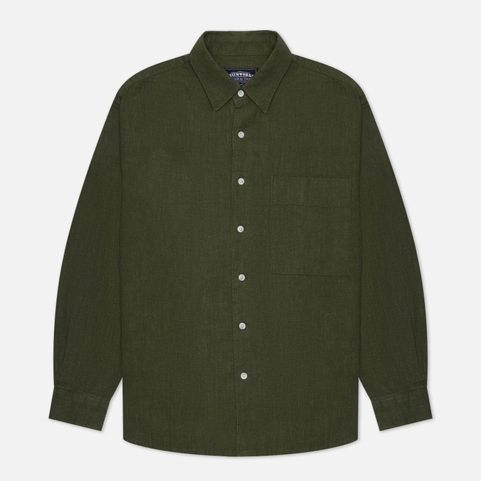 Мужская рубашка FrizmWORKS Linen Relaxed оливковый, Размер XL