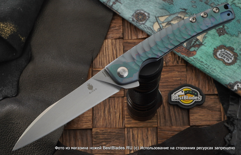 

Складной нож Kizer Knives Splinter сталь S35VN, титан, анодирование, Splinter