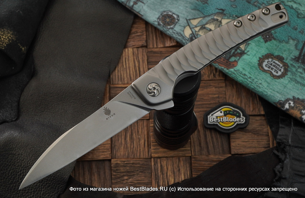 

Складной нож Kizer Knives Splinter сталь S35VN, титан, нарезка, Серый, Splinter