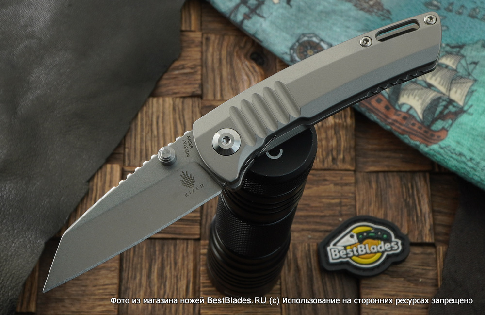 

Складной нож Kizer Knives Shard сталь S35VN, титан, Серый, Shard