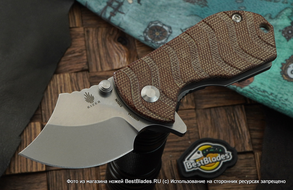 

Складной нож Kizer Knives Flip Shank сталь S35VN, титан/микарта, Flip Shank