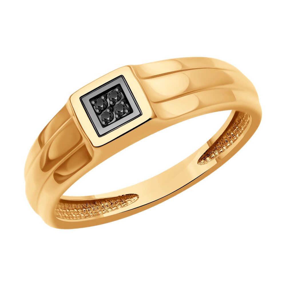 Кольцо из красного золота с бриллиантом р. 19 Diamant 51-212-02195-1