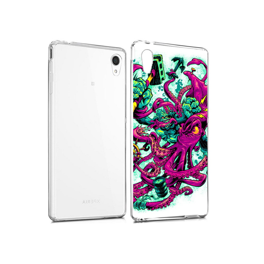 

Чехол MyPads Tocco для Sony Xperia M4 Aqua фиолетовый кракен (PT41841.249.657), Прозрачный, Tocco
