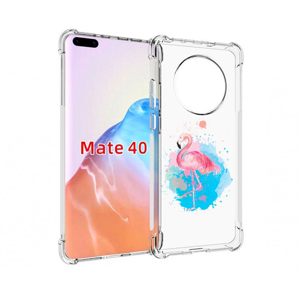

Чехол MyPads Tocco для Huawei Mate 40 акварельное-фламинго, Прозрачный, Tocco