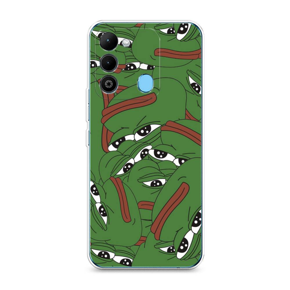 

Чехол Awog на Tecno Spark 9 / Техно Спарк 9 "Печальный frog", Зеленый;белый, 302850-9