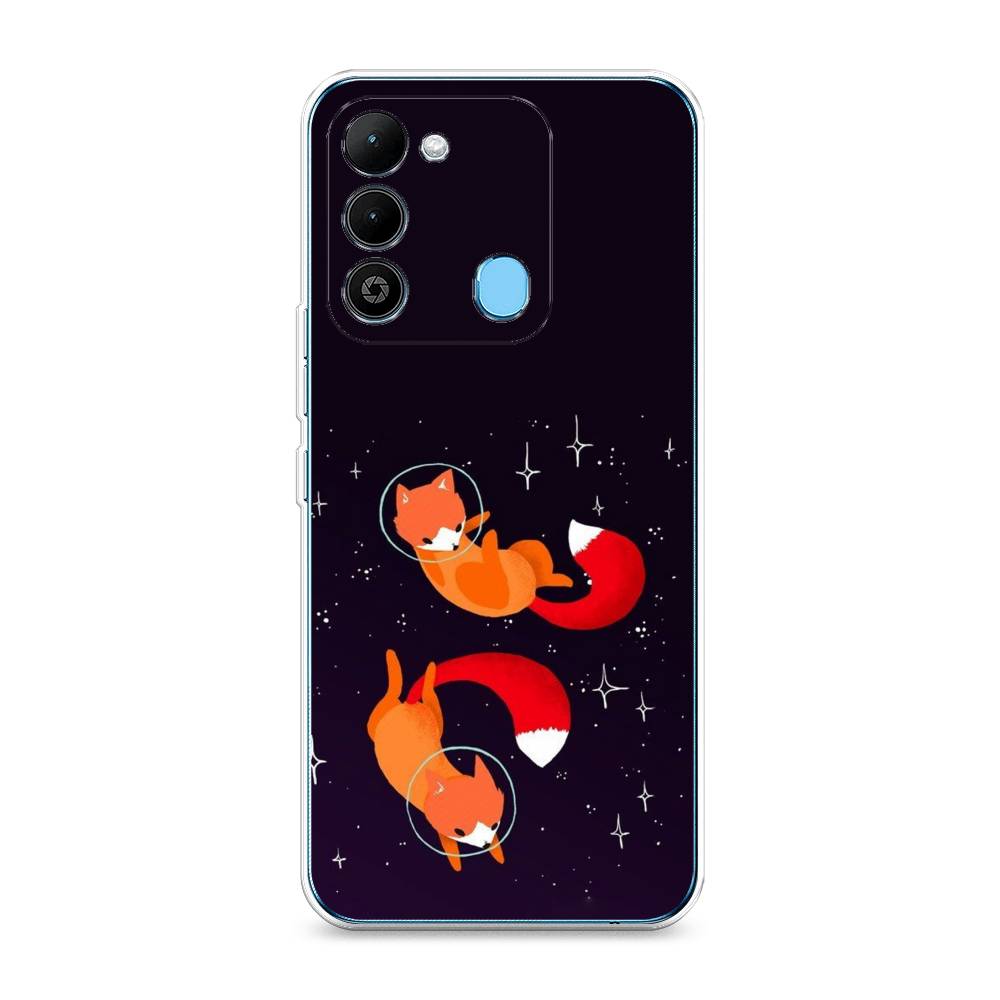 

Чехол Awog на Tecno Spark 9 / Техно Спарк 9 "Лисы космонавты", Оранжевый, 302850-4
