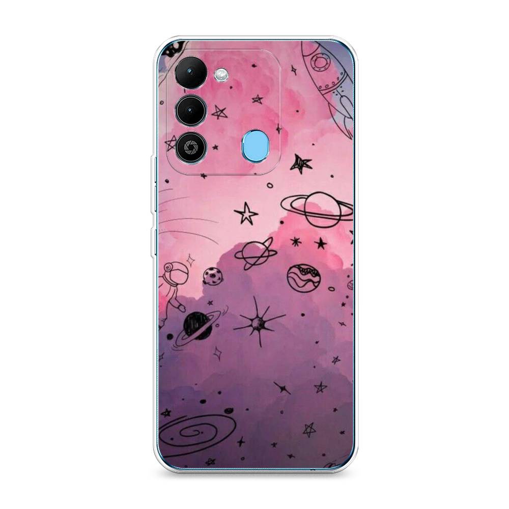 

Чехол Awog на Tecno Spark 9 / Техно Спарк 9 "Радуга планет 3", Черный;розовый, 302850-4