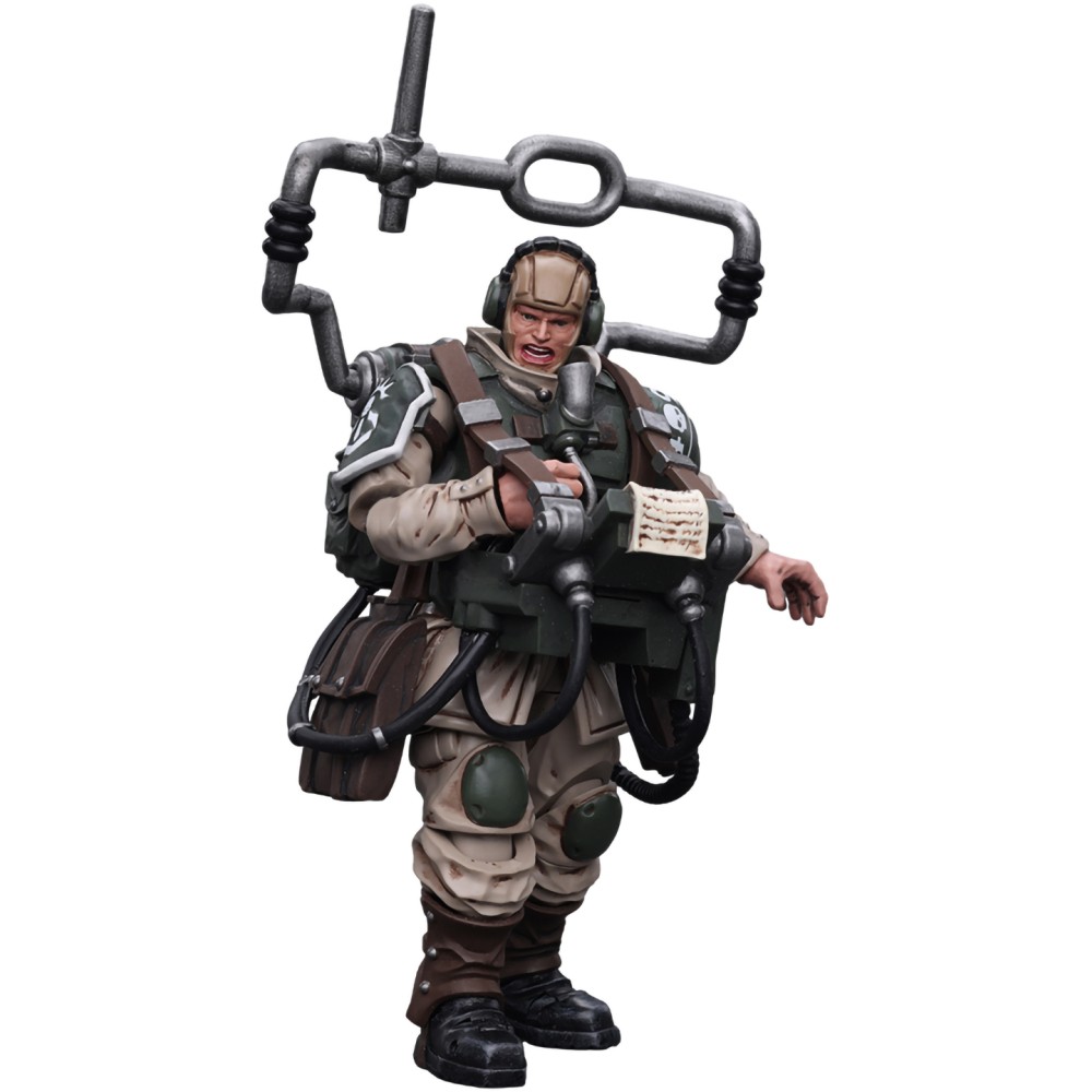 Фигурка Warhammer 40k Astra Militarum Cadian Command Squad Veteran With Master Vox 1:18