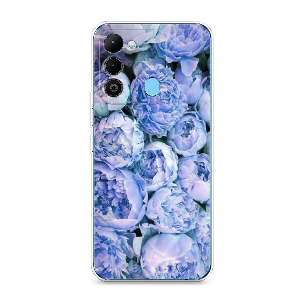 

Чехол Awog на Tecno Spark 9 / Техно Спарк 9 "Пионы голубые", Голубой, 302850-8