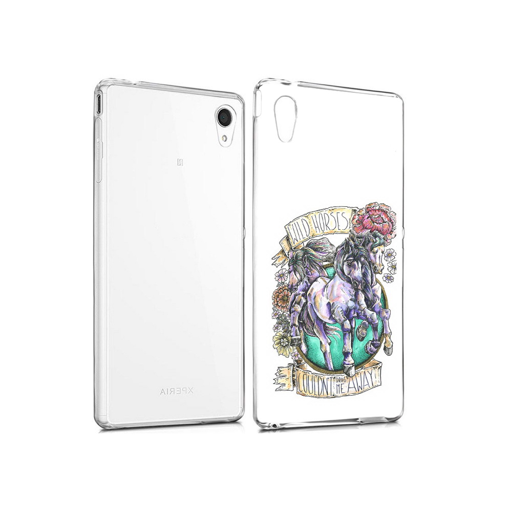 

Чехол MyPads Tocco для Sony Xperia M4 Aqua рисунок коней в цветах (PT41841.249.582), Прозрачный, Tocco