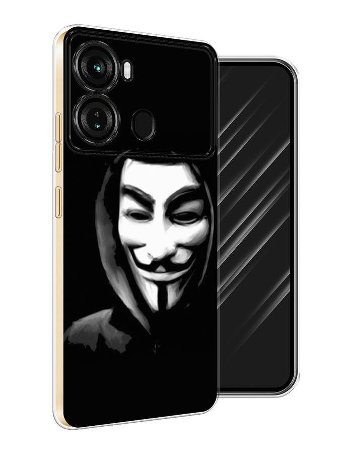 

Чехол Awog на Itel P40 "Анонимус", Черный;серый;белый, 3201350-1