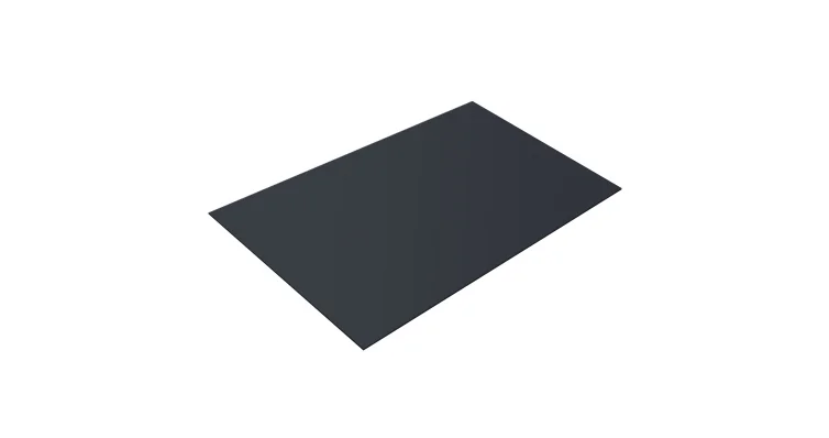 

Плоский лист PE RAL 7024 мокрый асфальт, 0.45 мм, 1,25x2, пл=2.5м2 в пленке
