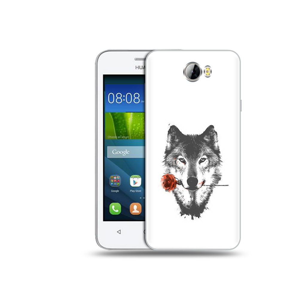Чехол MyPads Tocco для Huawei Y5 II волк с розой (PT27651.44.270)