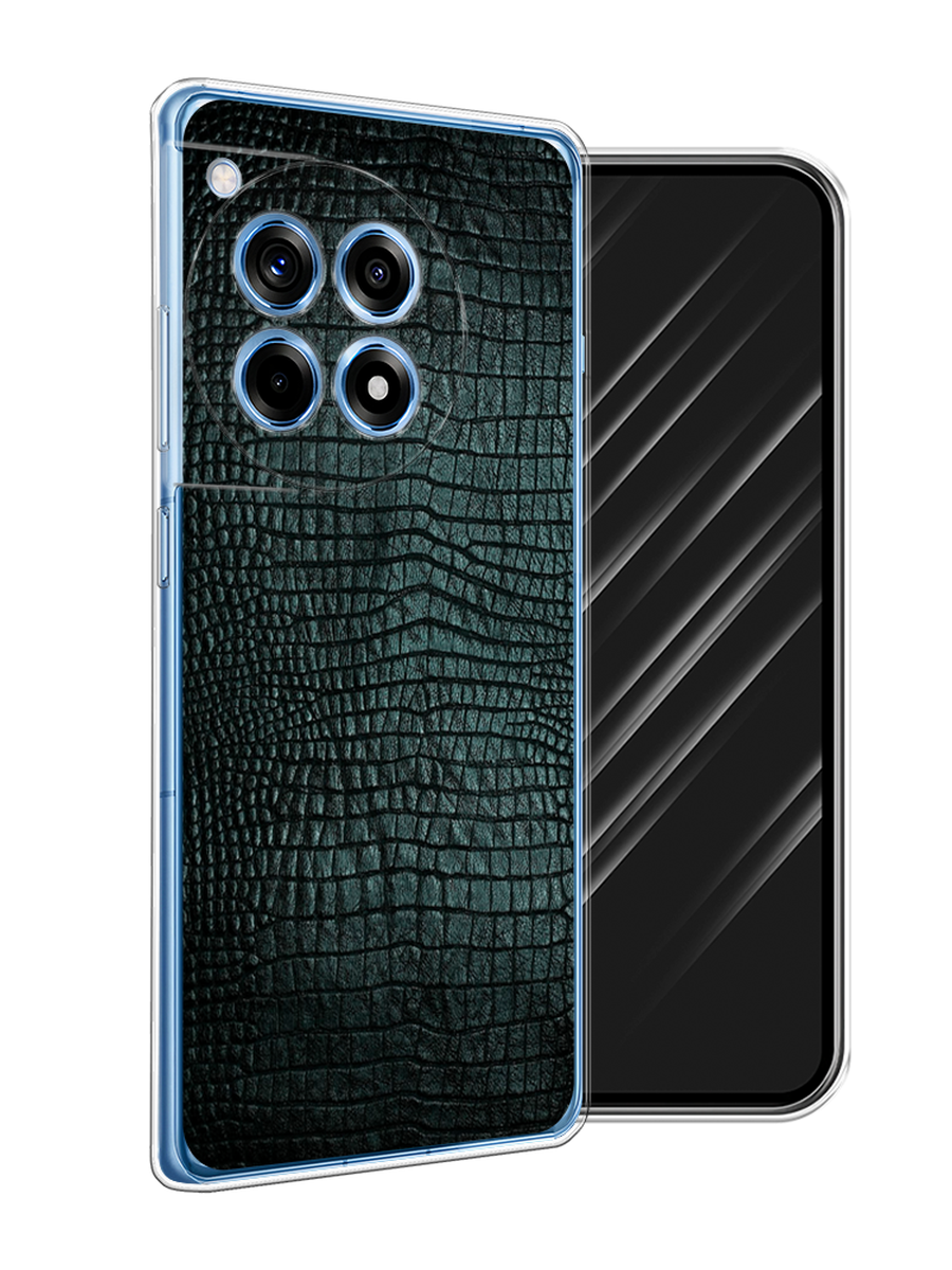 

Чехол Awog на OnePlus 12R "Черная змея", Черный;серый;голубой, 154650-1