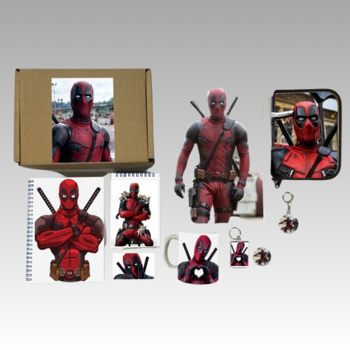 

Бокс с подарком принт Дэдпул, Deadpool 0009, 9 предметов
