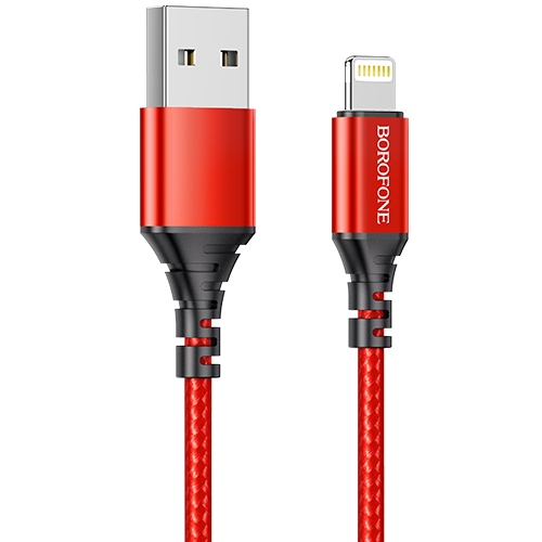 фото Кабель lightning - usb borofone 1 м красный