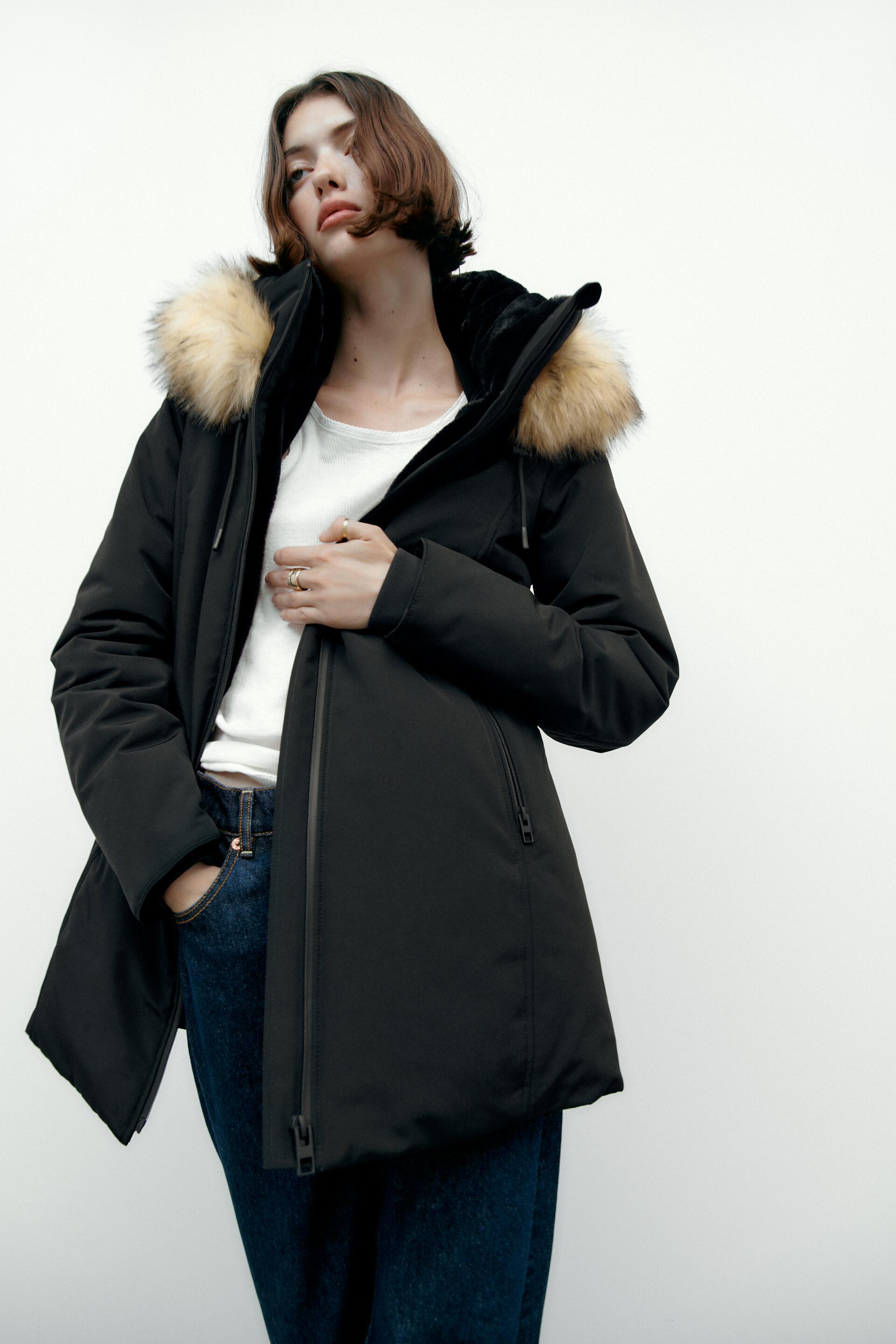 Пальто женское ZARA 03427808 черное XL (доставка из-за рубежа)