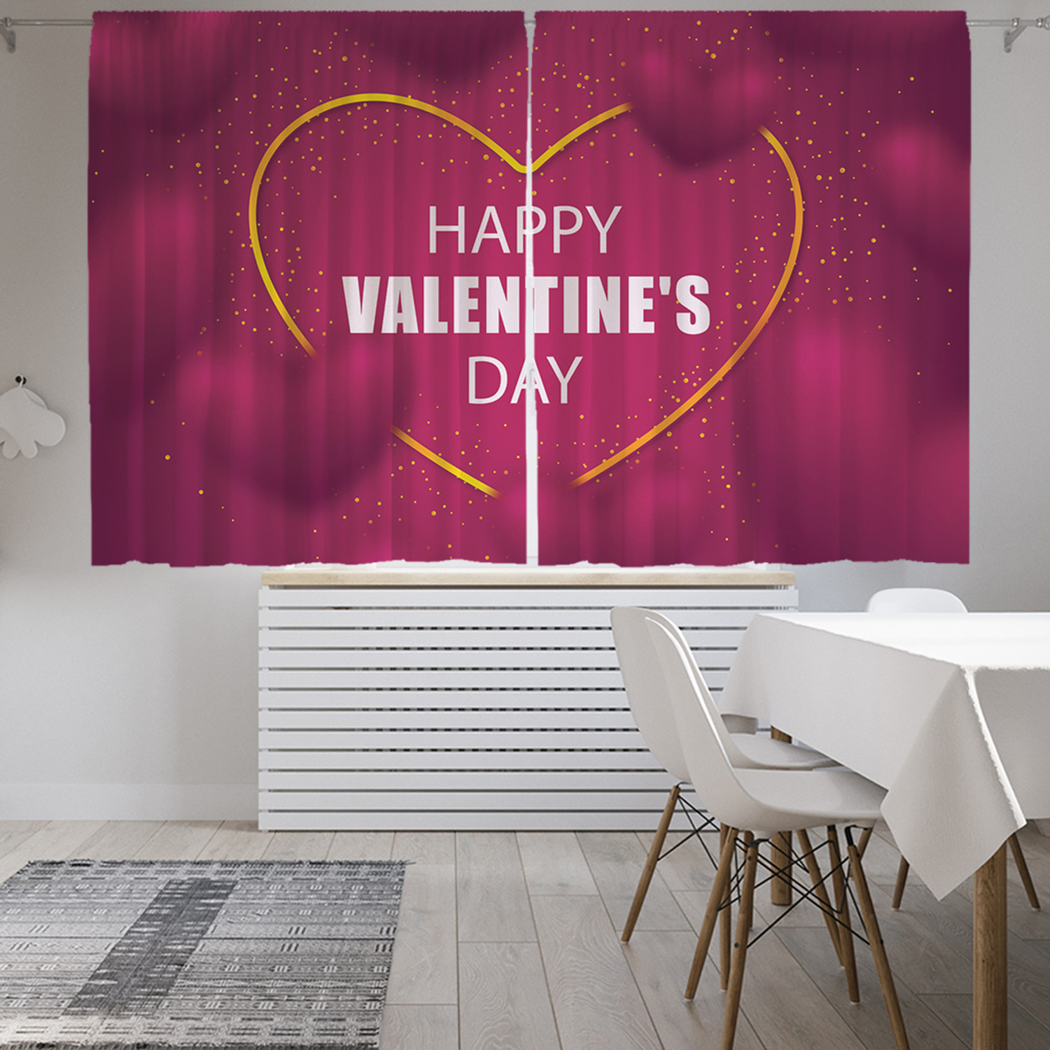 

Шторы фотошторы короткие JoyArty "Happy Valentine's Day" 145х180 2 полотна сатен, Happy Valentine's Day