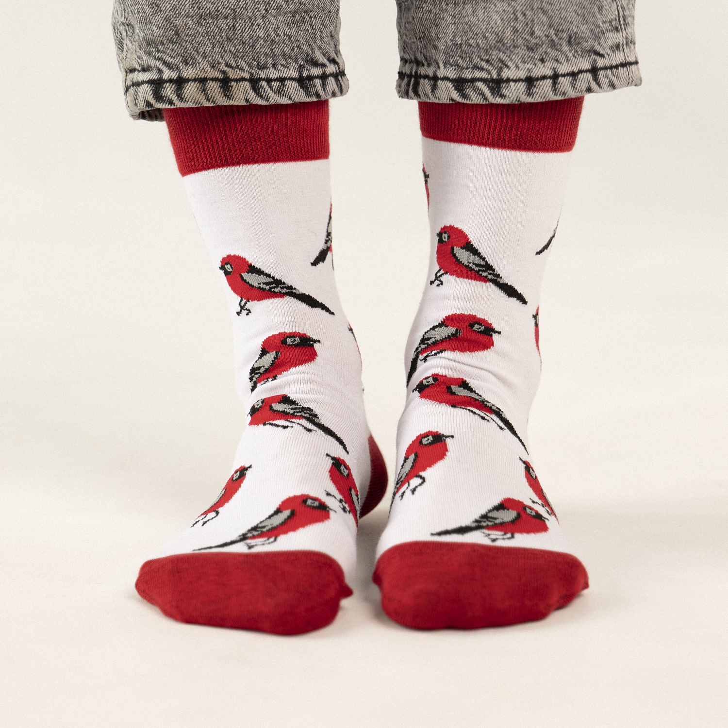 

Носки мужские St. Friday Socks 876-2 белые, Белый;красный, 876-2