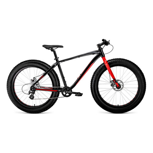 

Велосипед FORWARD Bizon (2021), горный (взрослый), рама 18", колеса 26", черный/красный, 1