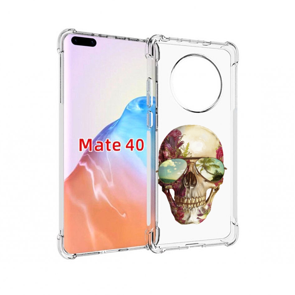 

Чехол MyPads Tocco для Huawei Mate 40 Череп с очками, Прозрачный, Tocco