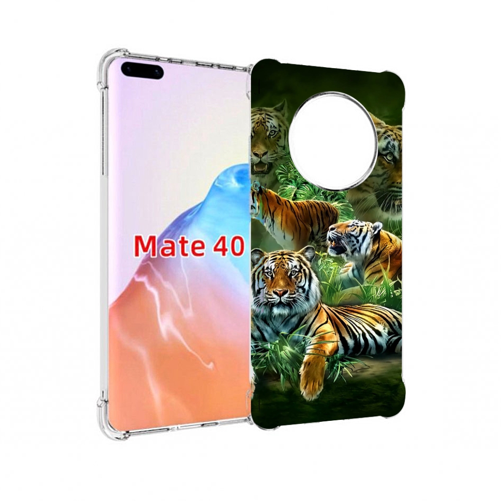 

Чехол MyPads Tocco для Huawei Mate 40 Тигры, Прозрачный, Tocco