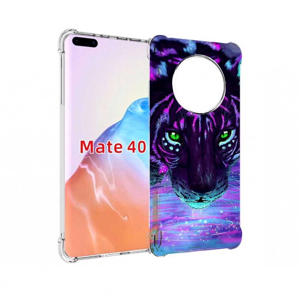 

Чехол MyPads Tocco для Huawei Mate 40 Тигр-неон, Прозрачный, Tocco