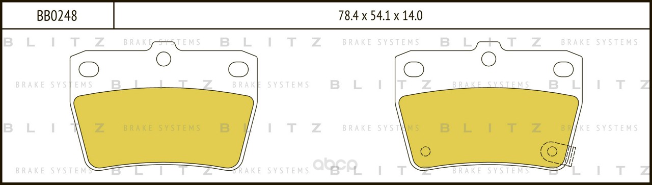 Колодки Дисковые Задние Тоуоtа Rаv4 1.8/2.0 Wтi/2.0D 00> BLITZ bb0248 Вв0248