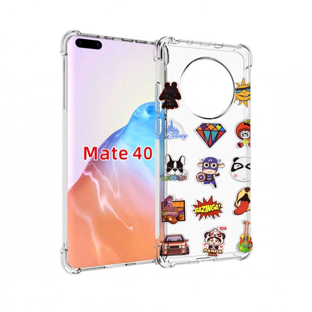 

Чехол MyPads Tocco для Huawei Mate 40 Стикеры-2, Прозрачный, Tocco