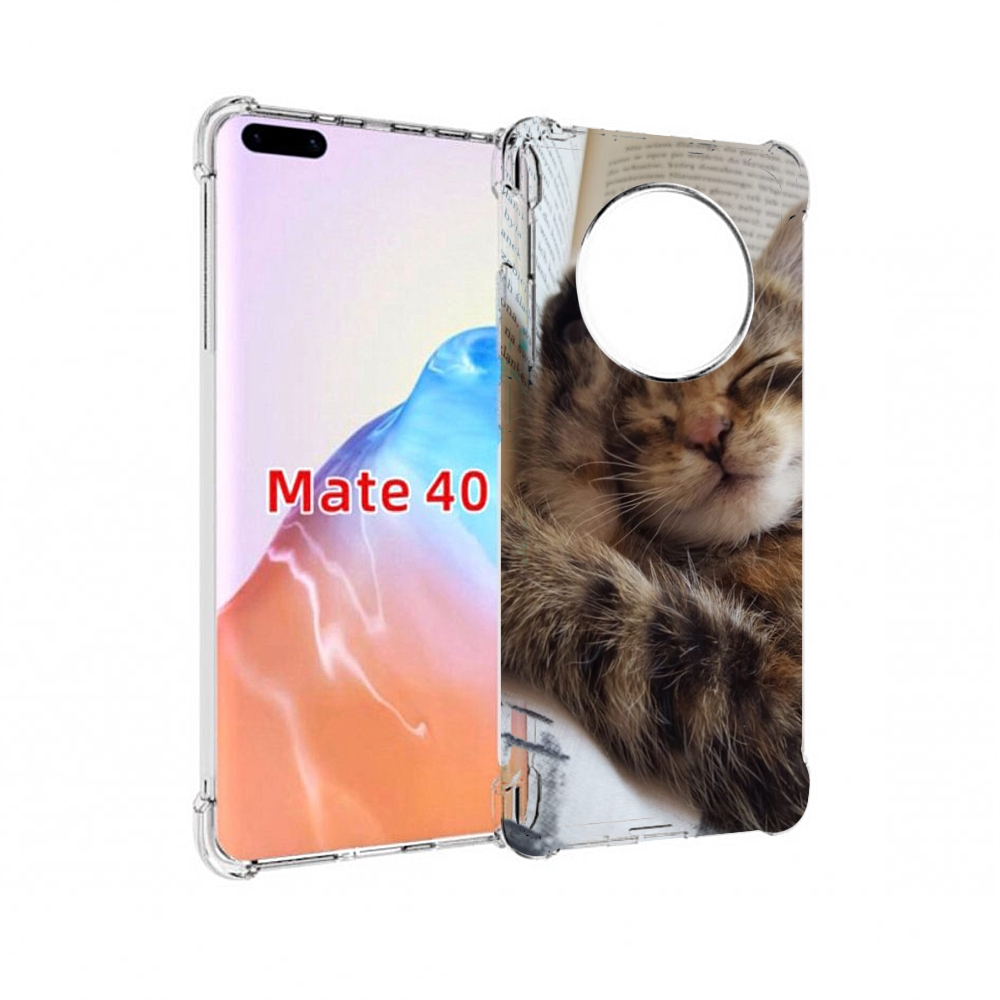

Чехол MyPads Tocco для Huawei Mate 40 Спящий-котенок, Прозрачный, Tocco