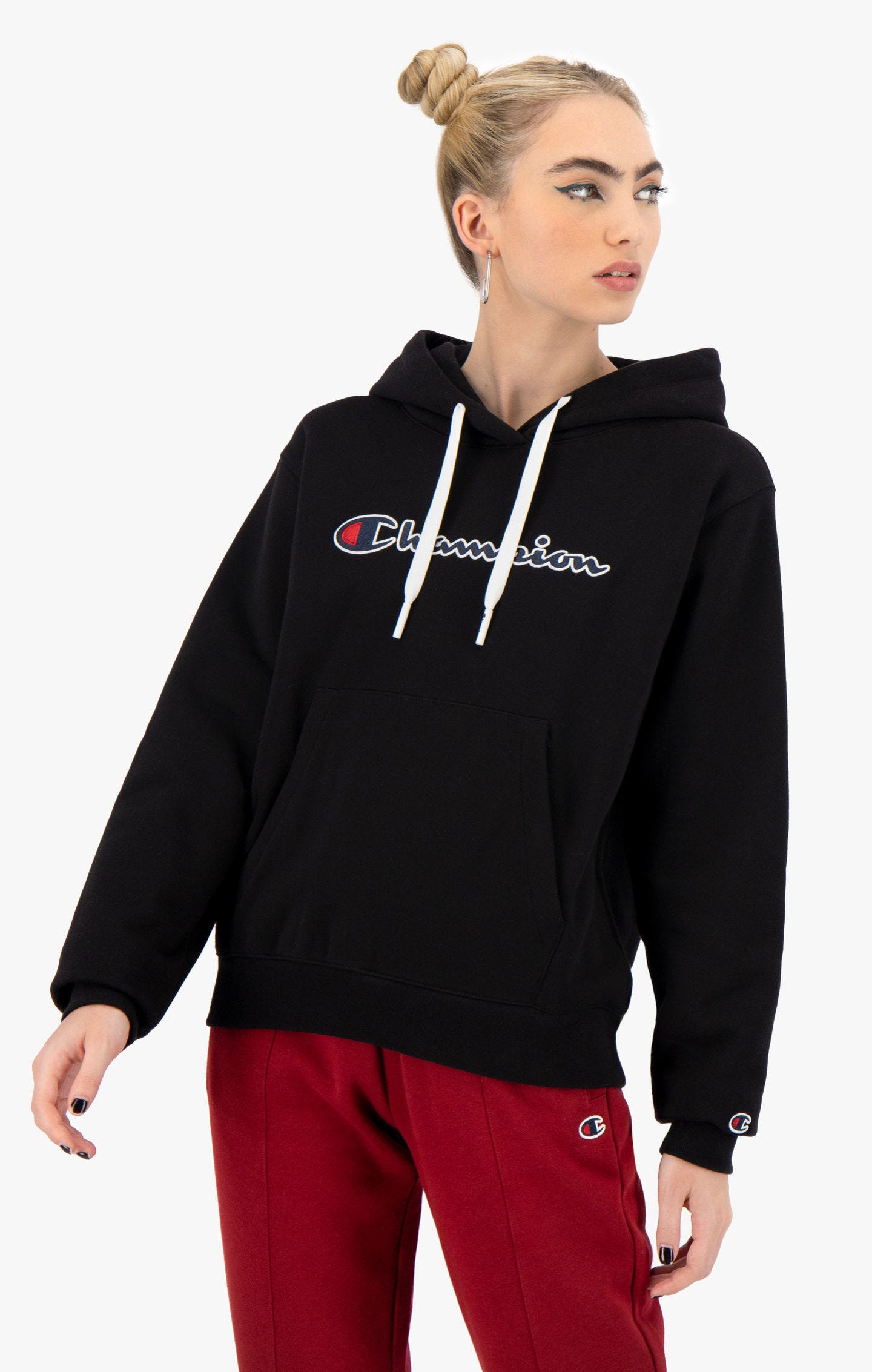 

Толстовка женская Champion Rochester Champion Logo черная M, Rochester Champion Logo