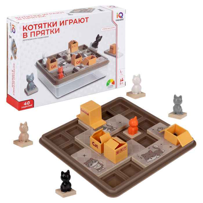 Настольная логическая игра 1TOY IQ ТРЕНИНГ Котятки играют в прятки