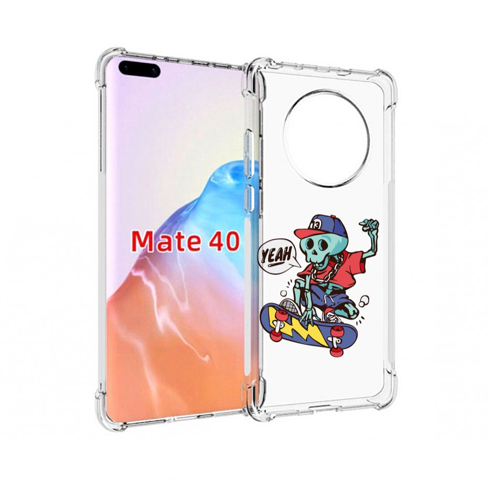 

Чехол MyPads Tocco для Huawei Mate 40 Скелет-на-скейте, Прозрачный, Tocco