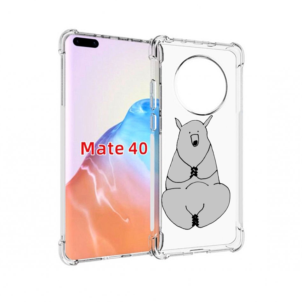 

Чехол MyPads Tocco для Huawei Mate 40 Серый медведь, Прозрачный, Tocco