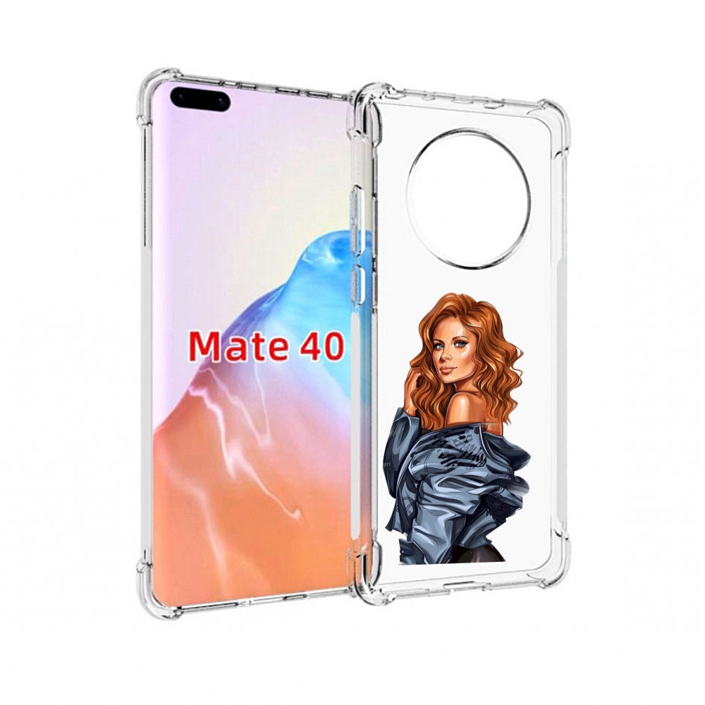 

Чехол MyPads Tocco для Huawei Mate 40 Рыжая-девушка женский, Прозрачный, Tocco