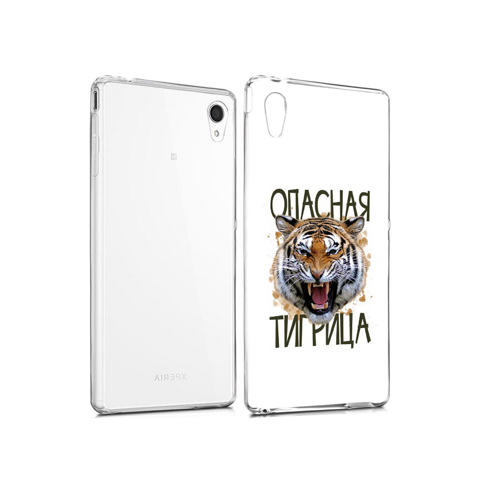 

Чехол MyPads Tocco для Sony Xperia M4 Aqua опасная тигрица (PT41841.249.527), Прозрачный, Tocco