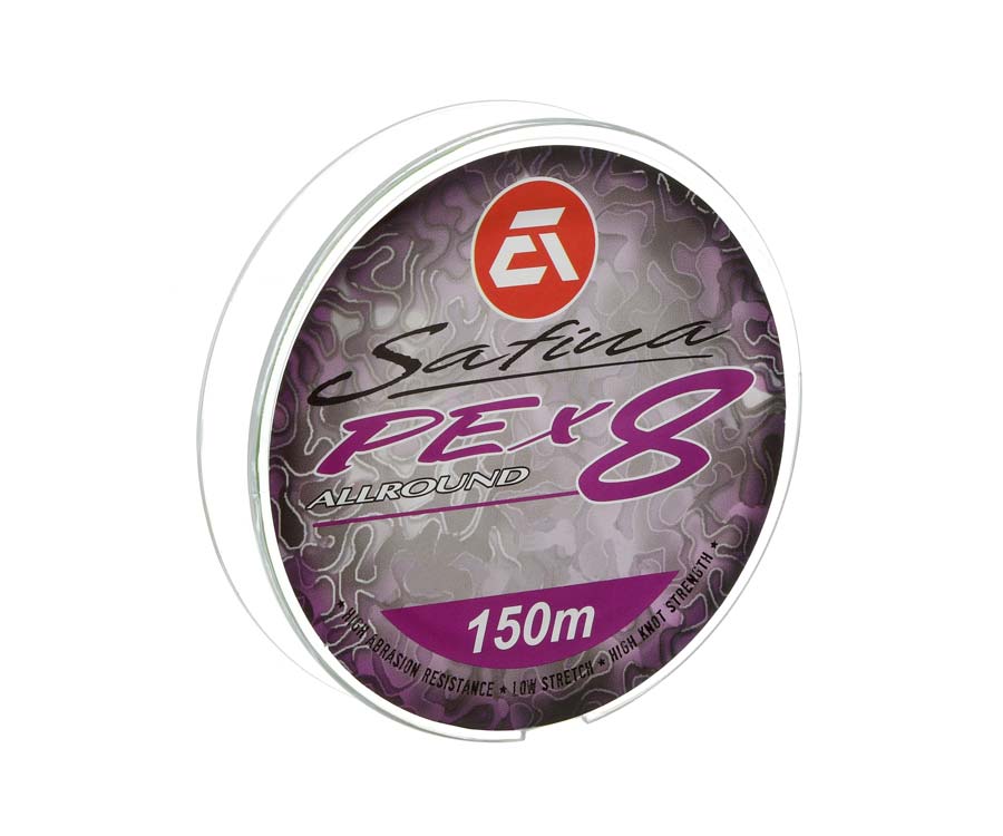 

AZURA Шнур плетеный Safina PE Х8 150м Lime Green 0,205мм 9,0кг 19,8lb, Зеленый