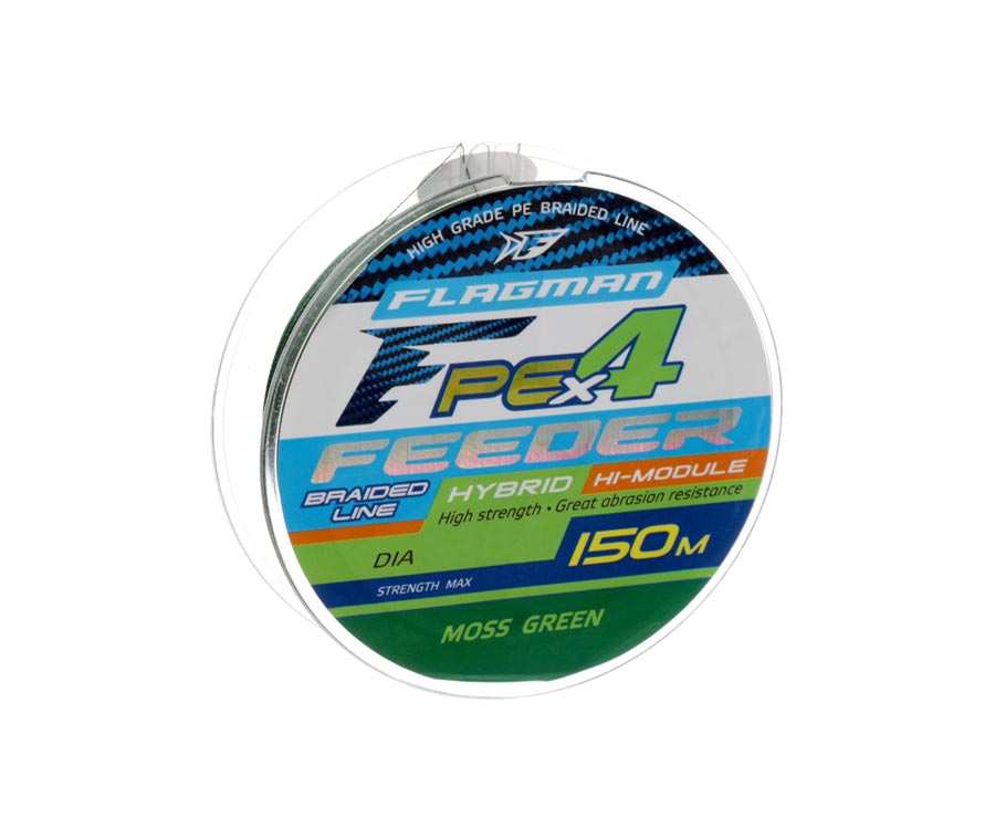 FLAGMAN Шнур PE Hybrid F4 Feeder 150м Moss Green 0,10мм 4,6кг