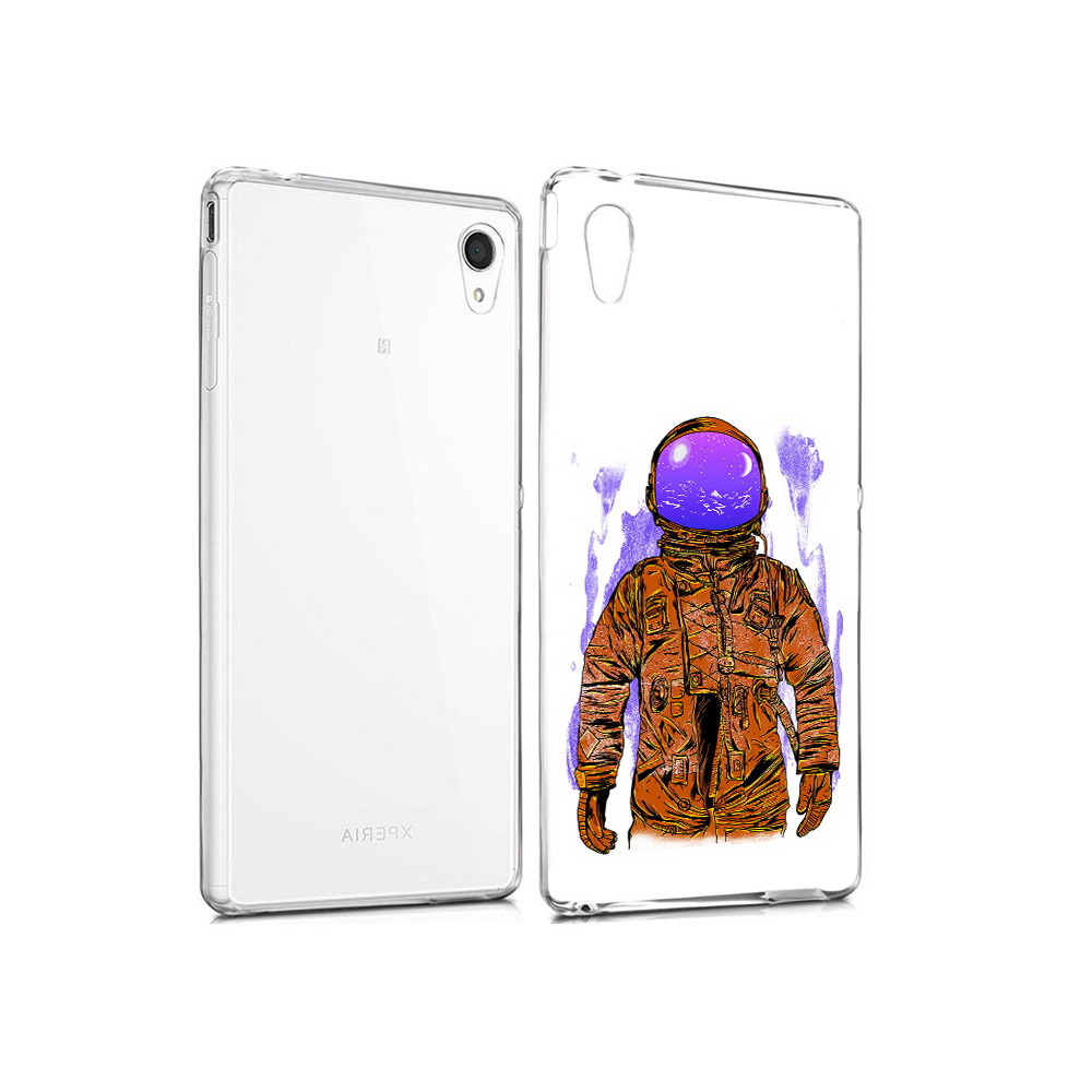 

Чехол MyPads Tocco для Sony Xperia M4 Aqua нарисованный мужчина в скафандре, Прозрачный, Tocco