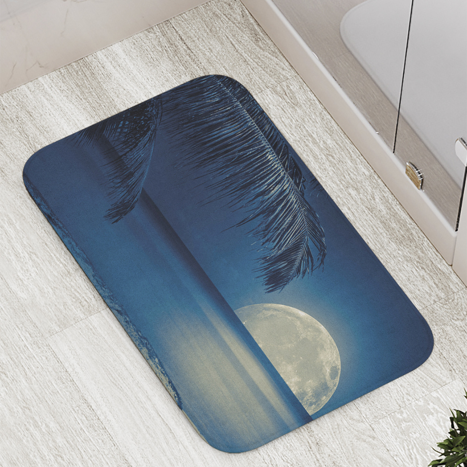 

Коврик JoyArty "Тропическое полнолуние" для ванной, сауны, бассейна, 77х52 см, Тропическое полнолуние