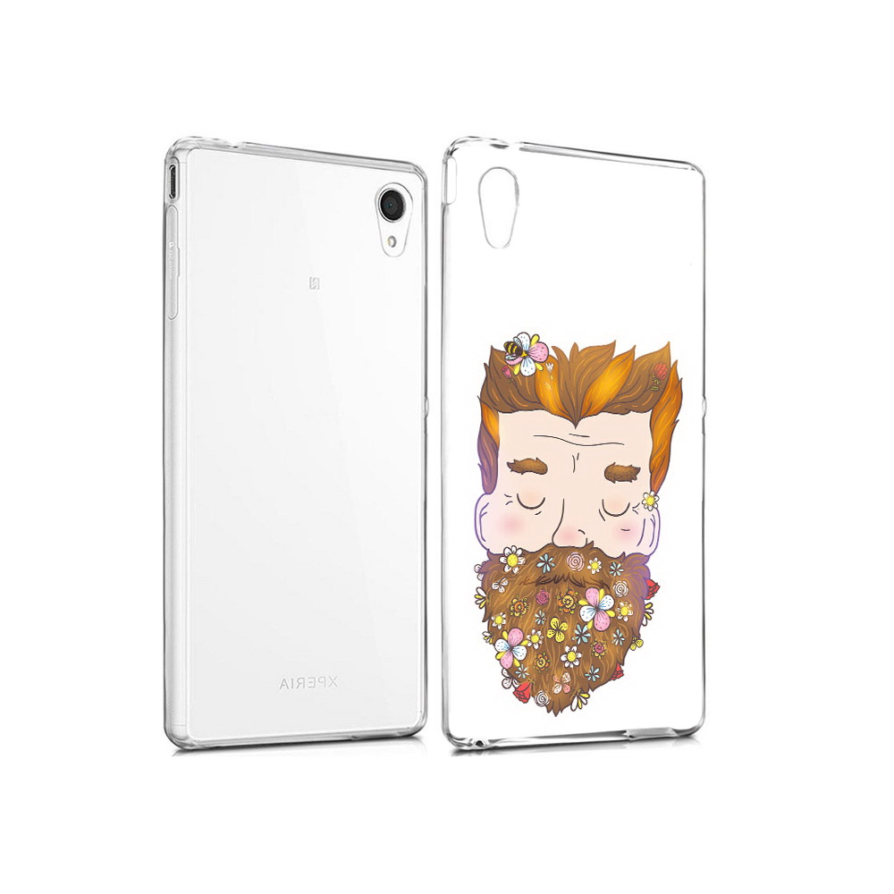 

Чехол MyPads Tocco для Sony Xperia M4 Aqua мужчина с цветами в бороде (PT41841.249.489), Прозрачный, Tocco